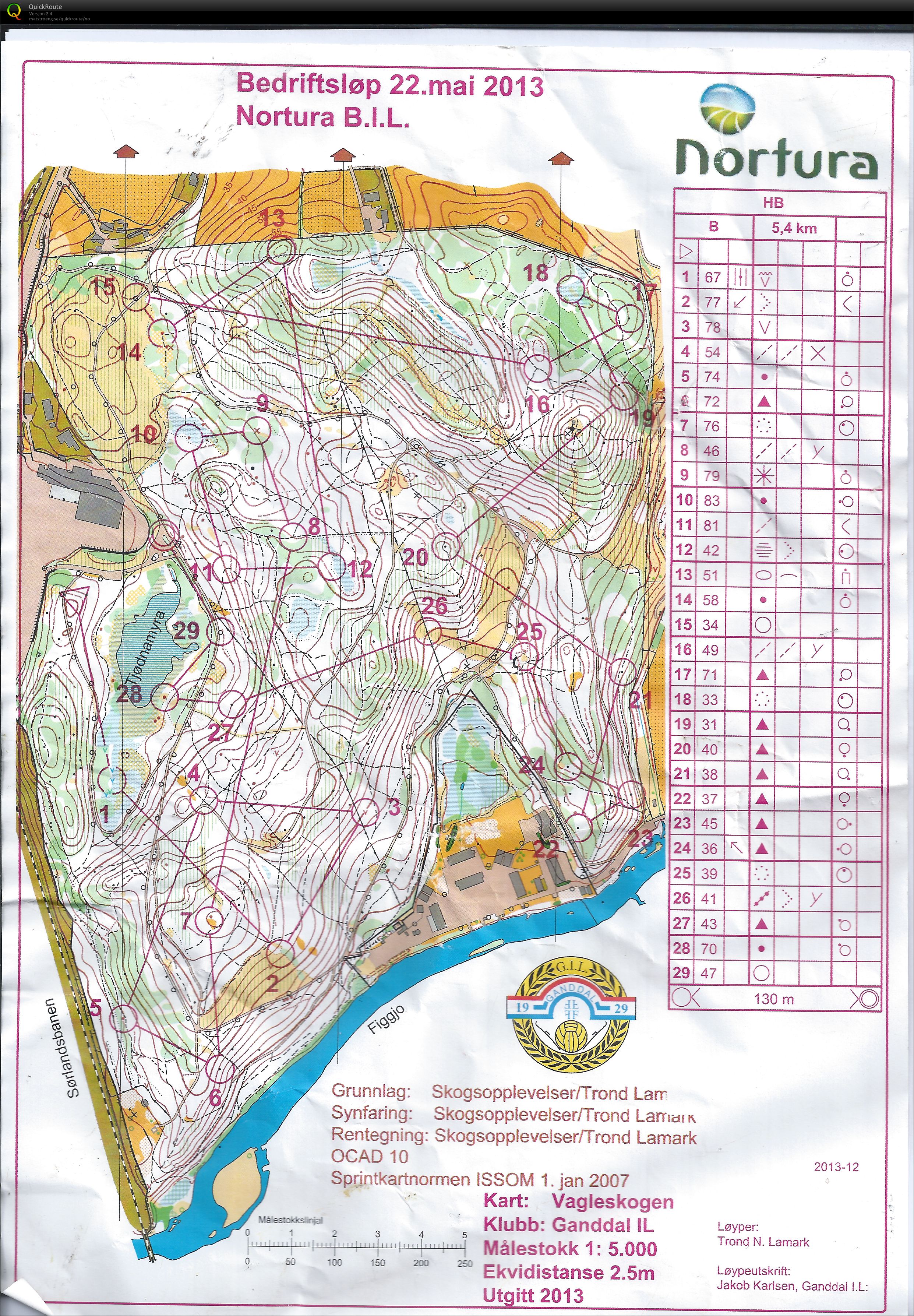 Bedriftsløp nr 7 Vagleskogen (22-05-2013)