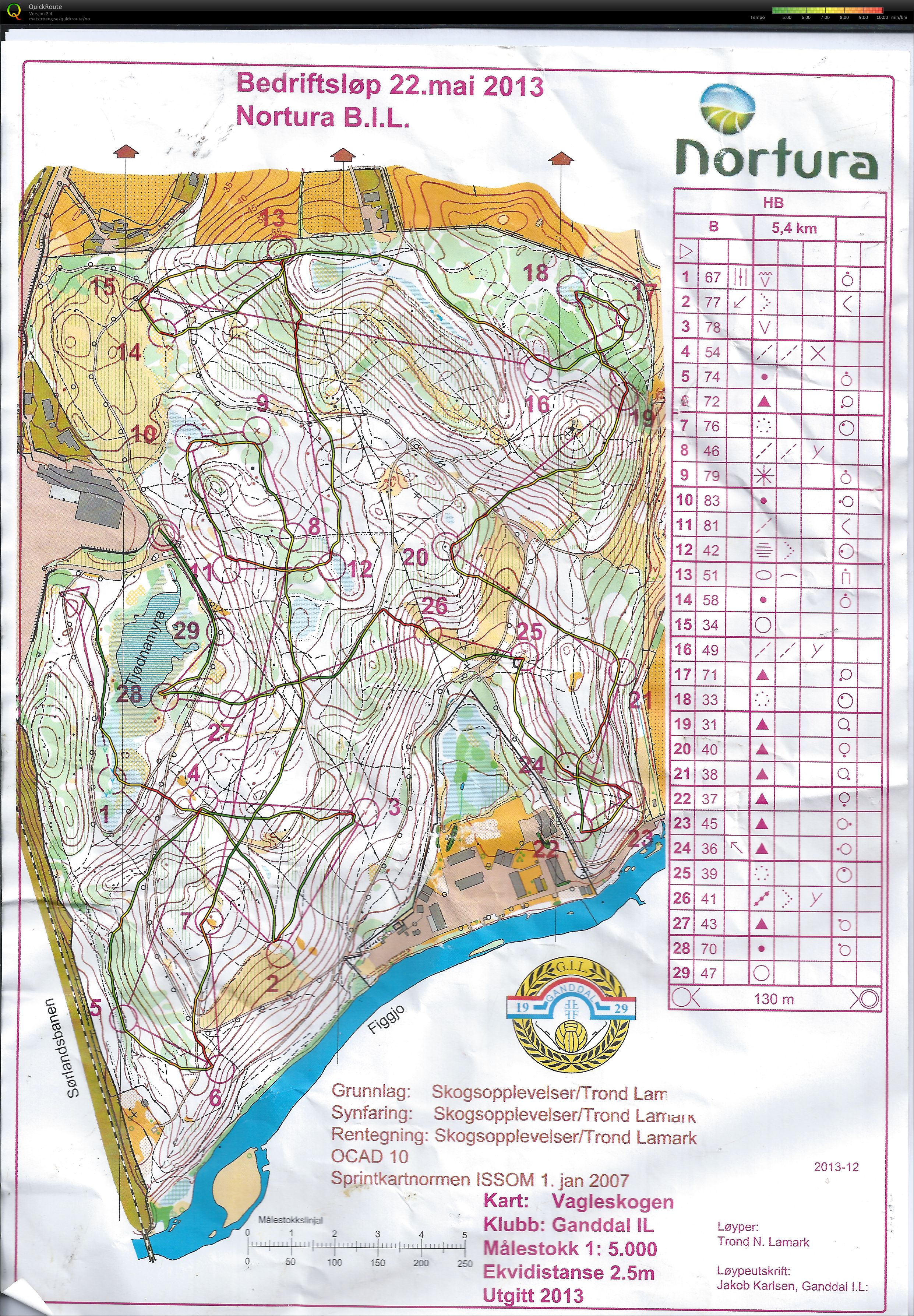 Bedriftsløp nr 7 Vagleskogen (22-05-2013)