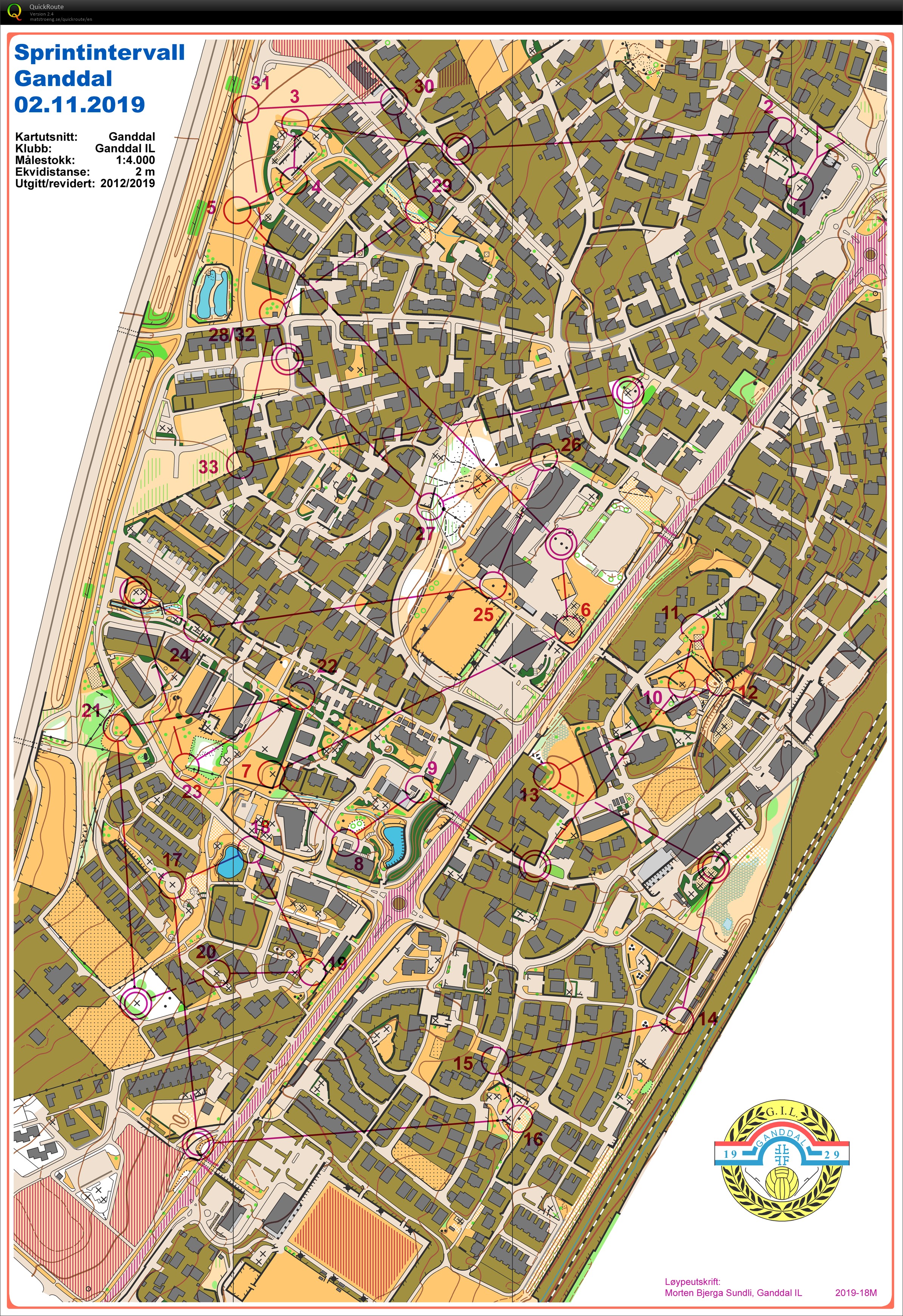 Sprintintervall Ganddal (2019-11-02)