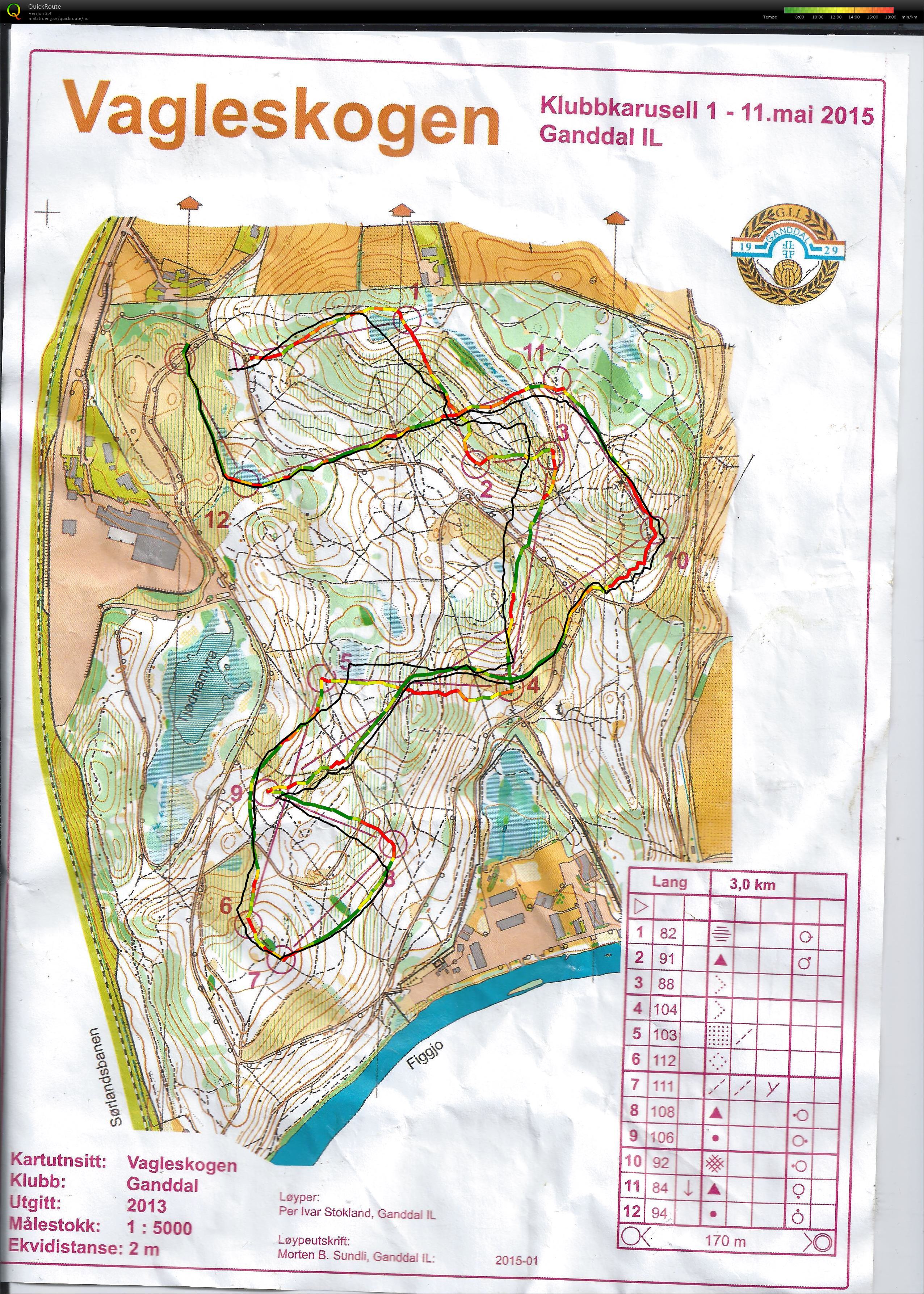 Klubbkarusell 1 Ganddal IL Orientering (11-05-2015)